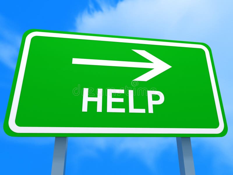 Pointing to help desk stock illustration. Illustration of communication ...